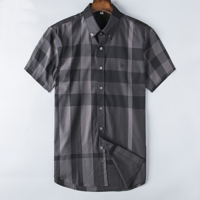 [버버리]Burberry 2020 Mens Vintage Short Sleeved Check Tshirts - 버버리 2020 남성 빈티지 체크 반팔 셔츠 Bur02581x.Size(m - 3xl).블랙