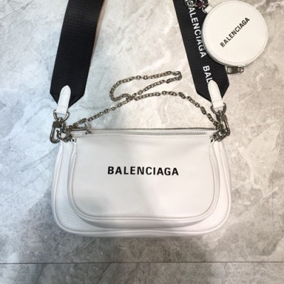 Balenciaga 2020 Leather Shoulder Bag,23CM - 발렌시아가 2020 레더 숄더백,BGB0569,23CM,화이트