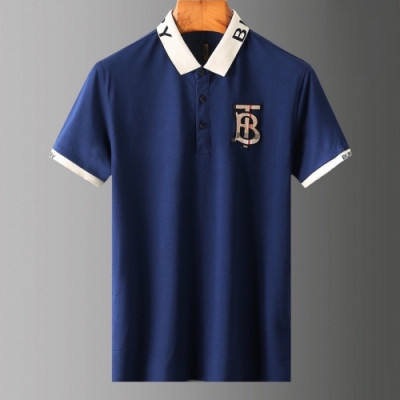 [버버리]Burberry 2020 Mens Logo Silket Short Sleeved Polo Tshirts - 버버리 2020 남성 로고 실켓 폴로 반팔티 Bur02597x.Size(m - 3xl).블루