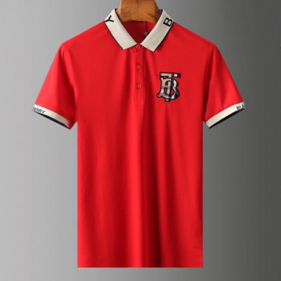 [버버리]Burberry 2020 Mens Logo Silket Short Sleeved Polo Tshirts - 버버리 2020 남성 로고 실켓 폴로 반팔티 Bur02599x.Size(m - 3xl).레드