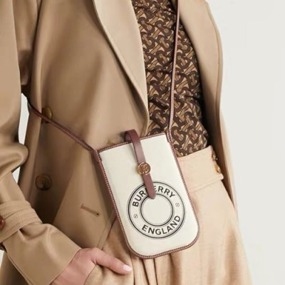 Burberry 2020  Canvas Phone Bag / Shoulder Bag, 18cm - 버버리 2020 여성용 캔버스 폰백 / 숄더백 ,BURB0480,18cm,베이지