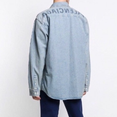 [발렌시아가]Balenciaga 2020 Mens Logo Denim Tshirts - 발렌시아가 2020 남성 로고 데님 셔츠 Bal0609x.Size(m - xl).블루