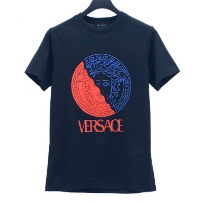 [베르사체]Versace 2020 Mens Logo Silket Short Sleeved Tshirts - 베르사체 2020 남성 메두사 실켓 반팔티 Ver0621x.Size(m - 3xl).블랙