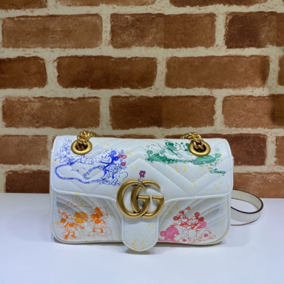 Gucci 2020 GG Marmont Matlase Women Shoulder Bag,23CM - 구찌 2020 GG 마몬트 마틀라세 여성용 숄더백 446744,GUB1109,23CM,화이트