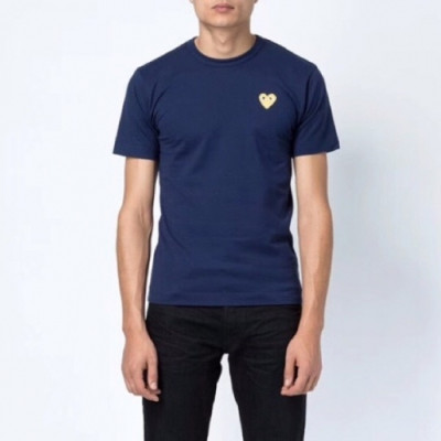 [꼼데가르송]Cdgplay 2020 Mm/Wm Heart Cotton Short Sleeved Polo Tshirts - 꼼데가르송 2020 남/녀 하트 코튼 반팔 폴로티 Cdg0076x.Size(s - l).네이비