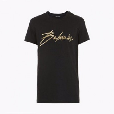 [발망]Balmain 2020 Mm/Wm Logo Cotton Short Sleeved Tshirs - 발망 2020 남/녀 로고 코튼 반팔티 Bam0095x.Size(s - 2xl).블랙