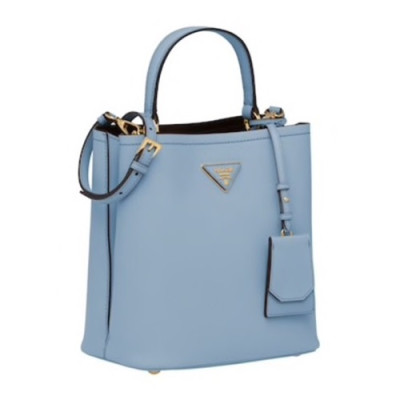 Prada 2020 Double Saffiano Tote Shoulder Bag,23cm - 프라다 2020 여성용 두블레 사피아노 토트 숄더백 ,1BA212-25,23cm,스카이블루