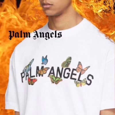 [팜 엔젤스]Palm Angels 2020 Mm/Wm Logo Cotton Short Sleeved Tshirts - 팜 엔젤스 2020 남자 로고 코튼 반팔티셔츠 Pam0140x.Size(s - xl).화이트