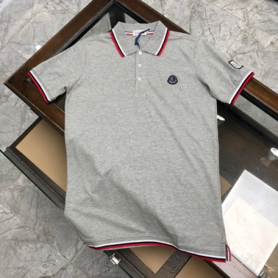 [매장판]Moncler 2020 Mens Logo Cotton Short Sleeved Polo Tshirts - 몽클레어 2020 남성 로고 코튼 폴로 반팔티 Moc01651x.Size(m - 3xl).그레이