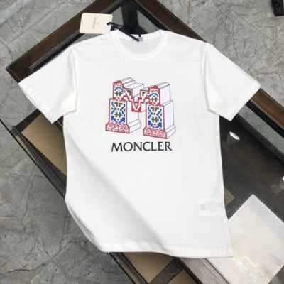 [매장판]Moncler 2020 Mens Logo Silket Crew-neck Short Sleeved Tshirts - 몽클레어 2020 남성 로고 실켓 크루넥 반팔티 Moc01652x.Size(m - 3xl).화이트