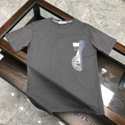 [스톤아일랜드]Stone Island 2020 Mens Crew-neck Cotton Short Sleeved Tshirts - 스톤아일랜드 2020 남성 크루넥 코튼 반팔티 Sto0203x.Size(m - 2xl).그레이