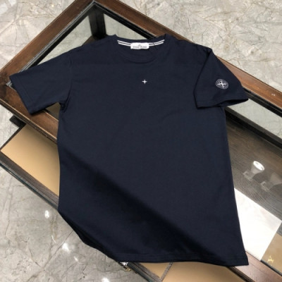 [스톤아일랜드]Stone Island 2020 Mens Crew-neck Cotton Short Sleeved Tshirts - 스톤아일랜드 2020 남성 크루넥 코튼 반팔티 Sto0204x.Size(m - 2xl).네이비