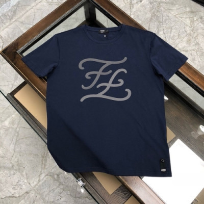 [펜디]Fendi 2020 Mens Logo Casual Silket Short Sleeved Tshirts - 펜디 2020 남성 로고 캐쥬얼 실켓 반팔티 Fen0686x.Size(m - 3xl).네이비