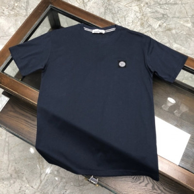 [스톤아일랜드]Stone Island 2020 Mens Crew-neck Cotton Short Sleeved Tshirts - 스톤아일랜드 2020 남성 크루넥 코튼 반팔티 Sto0209x.Size(m - 2xl).네이비