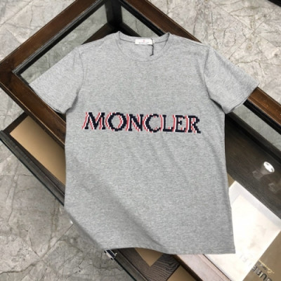 [매장판]Moncler 2020 Mens Logo Silket Crew-neck Short Sleeved Tshirts - 몽클레어 2020 남성 로고 실켓 크루넥 반팔티 Moc01671x.Size(m - 3xl).그레이