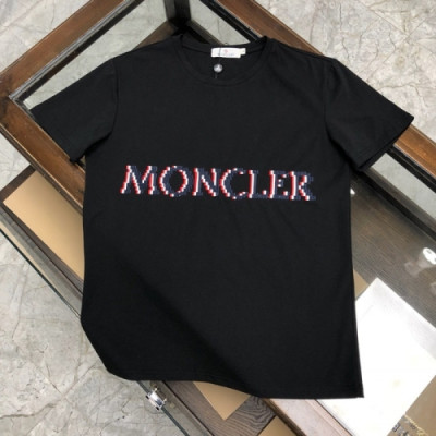 [매장판]Moncler 2020 Mens Logo Silket Crew-neck Short Sleeved Tshirts - 몽클레어 2020 남성 로고 실켓 크루넥 반팔티 Moc01670x.Size(m - 3xl).블랙