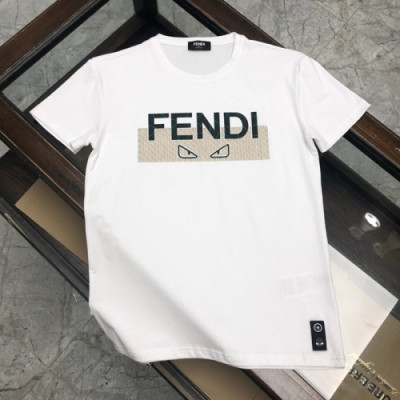 [펜디]Fendi 2020 Mens Logo Casual Silket Short Sleeved Tshirts - 펜디 2020 남성 로고 캐쥬얼 실켓 반팔티 Fen0698x.Size(m - 3xl).화이트