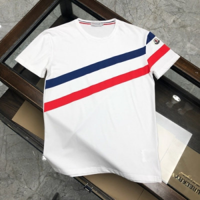 [매장판]Moncler 2020 Mens Logo Silket Crew-neck Short Sleeved Tshirts - 몽클레어 2020 남성 로고 실켓 크루넥 반팔티 Moc01673x.Size(m - 3xl).화이트