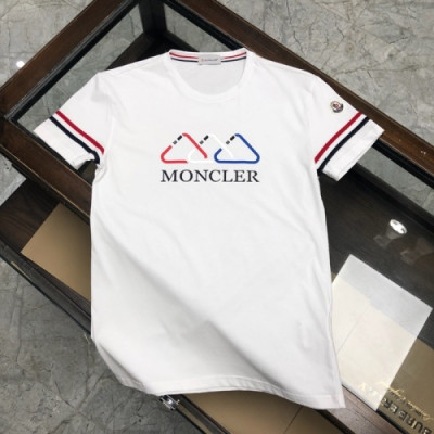 [매장판]Moncler 2020 Mens Logo Silket Crew-neck Short Sleeved Tshirts - 몽클레어 2020 남성 로고 실켓 크루넥 반팔티 Moc01679x.Size(m - 3xl).화이트