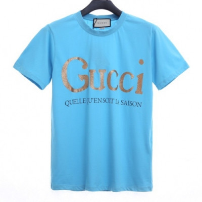 [매장판]Gucci 2020 Mm/Wm Logo Cotton Short Sleeved Tshirts - 구찌 2020 남자 로고 코튼 반팔티 Guc02698x.Size(xs - l).블루