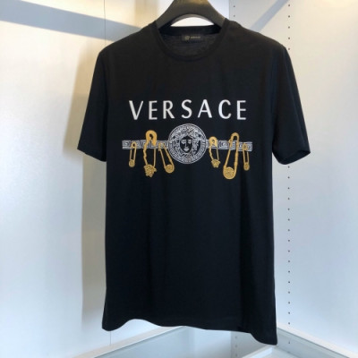 [베르사체]Versace 2020 Mens Logo Silket Short Sleeved Tshirts - 베르사체 2020 남성 메두사 실켓 반팔티 Ver0631x.Size(m - 3xl).블랙