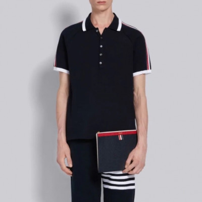 [톰브라운]Thom Browne 2020 Mens Casual Cotton Short Sleeved Polo Tshirts - 톰브라운 2020 남성 로고 코튼 폴로 반팔티 Tho0768x.Size(s - 3xl).네이비