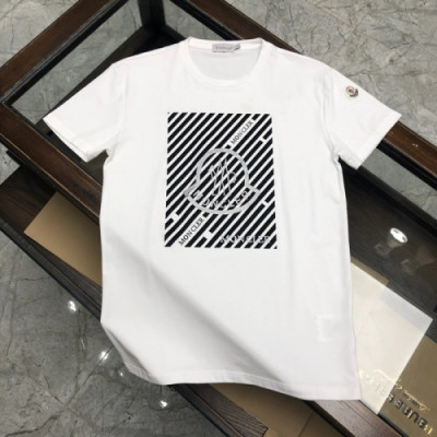 [매장판]Moncler 2020 Mens Logo Silket Crew-neck Short Sleeved Tshirts - 몽클레어 2020 남성 로고 실켓 크루넥 반팔티 Moc01703x.Size(m - 3xl).화이트