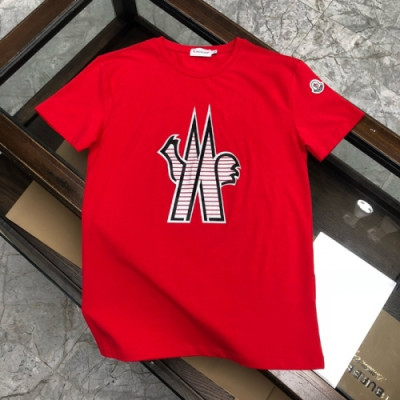 [매장판]Moncler 2020 Mens Logo Silket Crew-neck Short Sleeved Tshirts - 몽클레어 2020 남성 로고 실켓 크루넥 반팔티 Moc01706x.Size(m - 3xl).레드