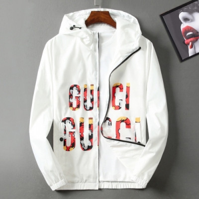 [구찌]Gucci 2020 Mens Logo Casual Windproof Jackets - 구찌 2020 남성 로고 캐쥬얼 방풍 자켓 Guc02471x.Size(m - 4xl).화이트