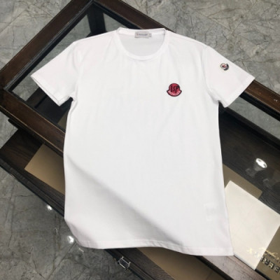 [매장판]Moncler 2020 Mens Logo Silket Crew-neck Short Sleeved Tshirts - 몽클레어 2020 남성 로고 실켓 크루넥 반팔티 Moc01722x.Size(m - 3xl).화이트