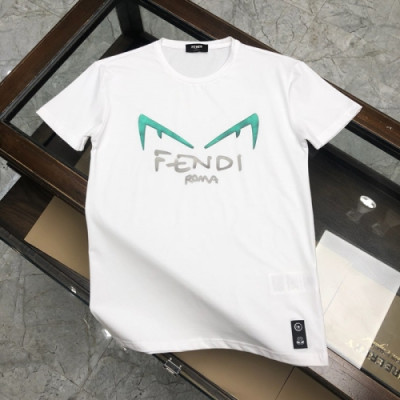 [펜디]Fendi 2020 Mens Logo Casual Silket Short Sleeved Tshirts - 펜디 2020 남성 로고 캐쥬얼 실켓 반팔티 Fen0714x.Size(m - 3xl).화이트