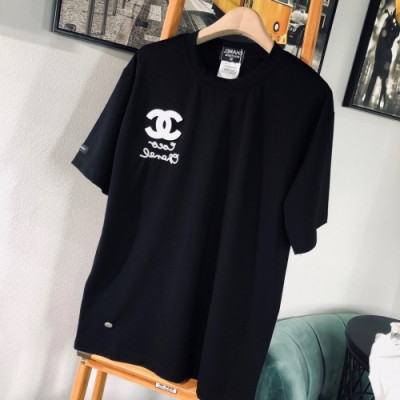 [샤넬]Chanel 2020 Mm/Wm 'CC' Logo Cotton Short Sleeved Tshirts - 샤넬 2020 남/녀 'CC'로고 코튼 반팔티 Cnl0577x.Size(s - l).블랙