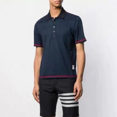 [톰브라운]Thom Browne 2020 Mens Casual Cotton Short Sleeved Polo Tshirts - 톰브라운 2020 남성 로고 코튼 폴로 반팔티 Tho0780x.Size(m - 2xl).네이비