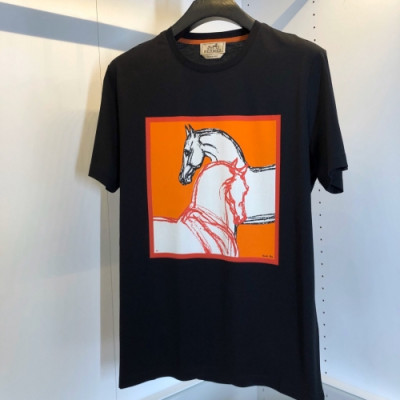 [에르메스]Hermes 2020 Mens Crew-neck Silket Short Sleeved Tshirts - 에르메스 2020 남성 크루넥 실켓 반팔티 Her0476x.Size(m - 3xl).블랙