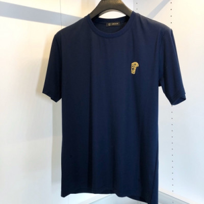 [베르사체]Versace 2020 Mens Logo Silket Short Sleeved Tshirts - 베르사체 2020 남성 메두사 실켓 반팔티 Ver0646x.Size(m - 3xl).네이비