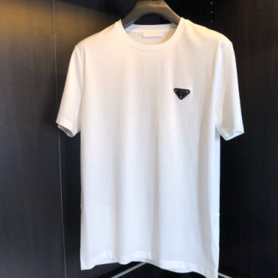 [프라다]Prada 2020 Mens Basic Logo Silket Short Sleeved Tshirts  - 프라다 2020 남성 베이직 로고 실켓 반팔티 Pra01063x.Size(m - 3xl).화이트