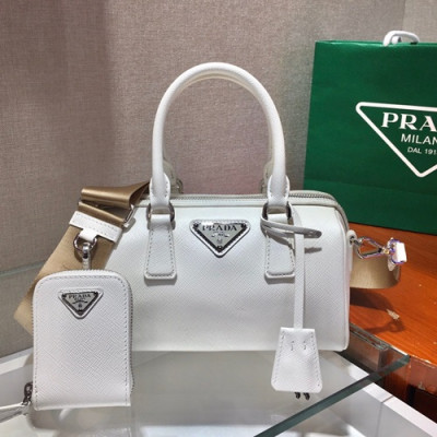 Prada 2020 Leather Tote Shoulder Bag,20CM - 프라다 2020 레더 토트 숄더백,1BA846-8,20cm,화이트