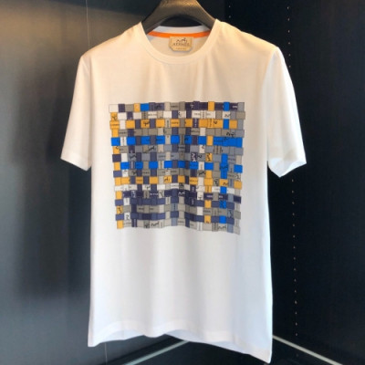 [에르메스]Hermes 2020 Mens Crew-neck Silket Short Sleeved Tshirts - 에르메스 2020 남성 크루넥 실켓 반팔티 Her0478x.Size(m - 3xl).화이트