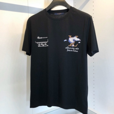 [루이비통]Louis vuitton 2020 Mens Logo Silket Short Sleeved Tshirts - 루이비통 2020 남성 로고 실켓 반팔티 Lou01876x.Size(m - 3xl).블랙