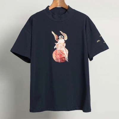 Kanye west 2020 Mm/Wm Logo Oversize Cotton Short Sleeved Tshirt - 카니예 웨스트 2020 남/녀 로고 오버사이즈 코튼 반팔티 Kany0061x.Size(s - xl).블랙