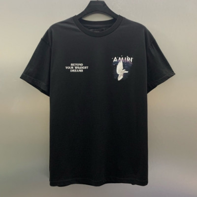 [아미리]Amiri 2020 Mm/Wm Logo Cotton Short Sleeved Tshirts - 아미리 2020 남/녀 로고 코튼 반팔티 Ami0095x.Size(s - xl).블랙