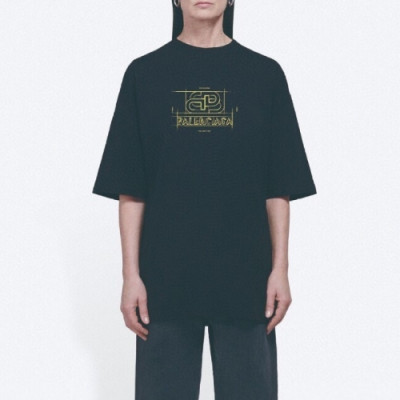 [발렌시아가]Balenciaga 2020 Mm/Wm Logo Cotton Short Sleeved Tshirts - 발렌시아가 2020 남자 로고 오버사이즈 코튼 반팔티 Bal0636x.Size(xs - l).블랙