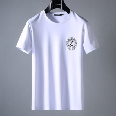 [크롬하츠]Chrome hearts 2020 Mens Logo Casual Short Sleeved Tshirts - 크롬하츠 2020 남성 로고 캐쥬얼 반팔티 Chr0170x.Size(m - 4xl).화이트