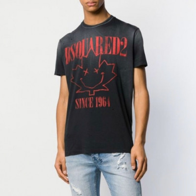 [디스퀘어드]Dsquared2 2020 Mens Logo Crew-neck Short Sleeved Tshirts - 디스퀘어드2 2020 남성 로고 크루넥 반팔티 Dsq0042x.Size(s - xl).블랙