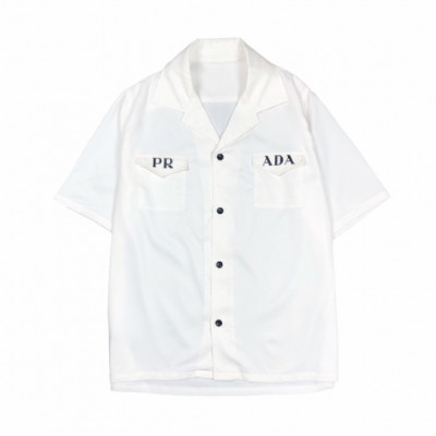 Prada 2020 Mens Basic Silk Short Sleeved Tshirts - 프라다 2020 남성 베이직 실크 반팔 셔츠 Pra01077x.Size(m - 2xl).화이트