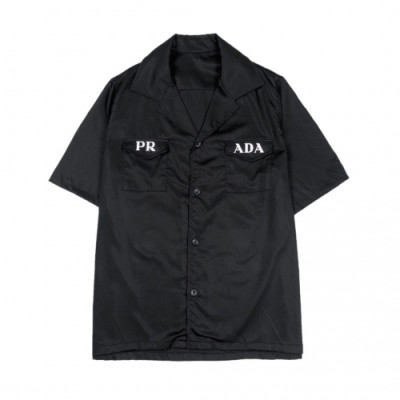 Prada 2020 Mens Basic Silk Short Sleeved Tshirts - 프라다 2020 남성 베이직 실크 반팔 셔츠 Pra01078x.Size(m - 2xl).블랙