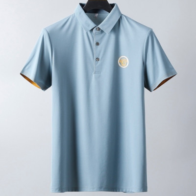 [베르사체]Versace 2020 Mens Logo Silket Short Sleeved Polo Tshirts - 베르사체 2020 남성 메두사 실켓 폴로 반팔티 Ver0659x.Size(m - 2xl).블루