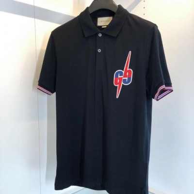 [매장판]Gucci 2020 Mens Logo Cotton Short Sleeved Polo Tshirts - 구찌 2020 남성 로고 코튼 폴로 반팔티 Guc02815x.Size(m - 2xl).블랙