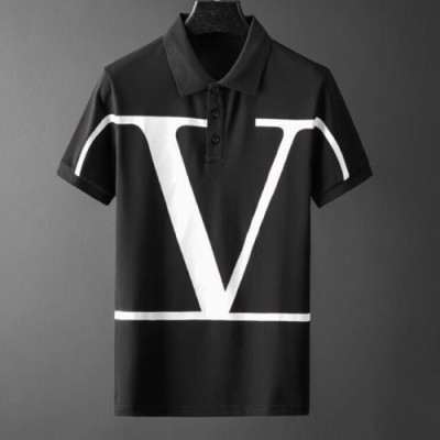 [발렌티노]Valentino 2020 Mens Logo Short Sleeved Polo Tshirts - 발렌티노 2020 남성 로고 폴로 반팔티 Val0417x.Size(m - 2xl).블랙