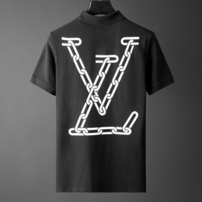 [루이비통]Louis vuitton 2020 Mens Logo Cotton Short Sleeved Polo Tshirts - 루이비통 2020 남성 로고 코튼 폴로 반팔티 Lou01948x.Size(m - 2xl).블랙